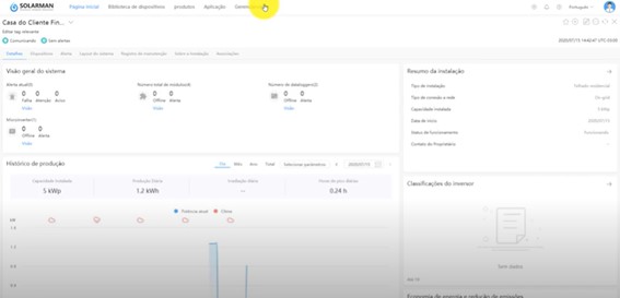 Configuração por Wi-Fi do microinversor Deye para arranjo solar fotovoltaico 